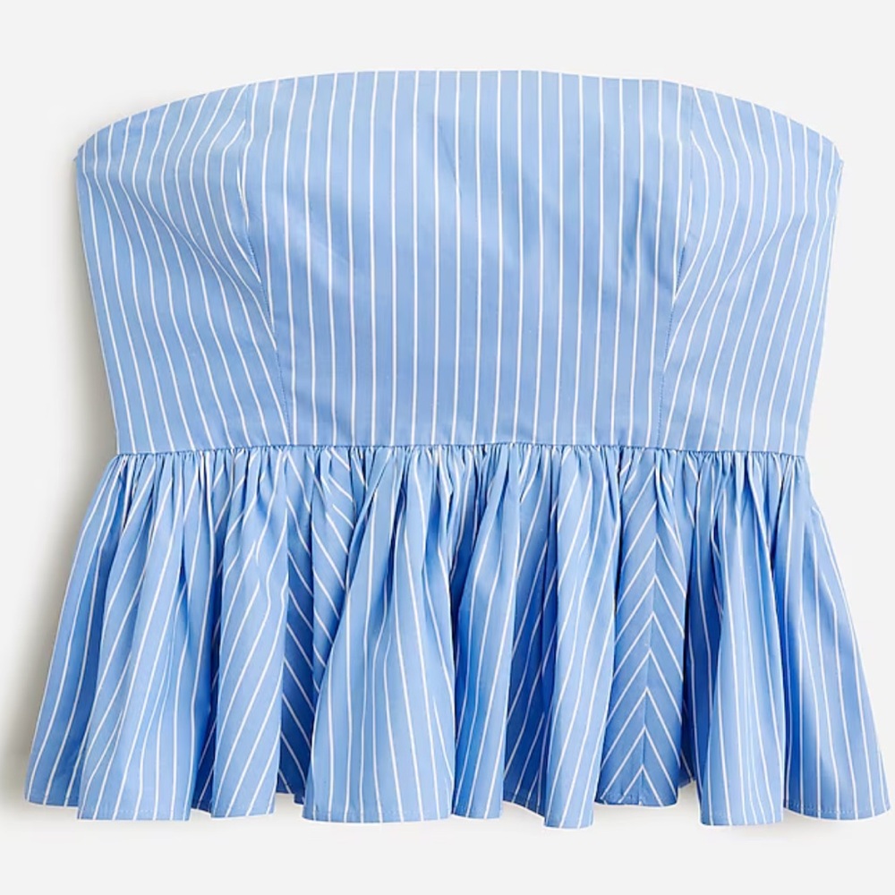 JCrew Strapless Peplum Top Size 2 NWT